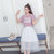 窈兹 夏季女装新款学生韩版文艺时尚套装两件套网纱裙连衣裙女(粉红色 M)第4张高清大图