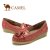 CAMEL骆驼 女鞋 妈妈鞋 真皮时尚休闲单鞋 豆豆鞋1153601(红色 36)第2张高清大图