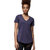 TITIKA女夏季蕾丝大码瑜伽服V领运动跑步上衣短袖健身性感吸汗T恤61314(浅紫色 L)第2张高清大图