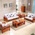王者佳人 实木沙发 组合沙发 中式客厅家具 布艺沙发 HSBJ-9816(柚木色)第2张高清大图