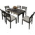 北欧火烧石餐桌椅组合现代简约长方形家用小户型实木火山石餐桌椅(餐桌(140x80cm))