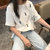 2019新款夏装t恤女短袖圆领套头韩版学生宽松卡通印花半袖上衣女(321紫色 XL)第4张高清大图