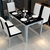 第六日 简约现代不锈钢餐桌椅组合 钢化玻璃长方形餐桌台(单个餐桌)第2张高清大图