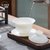 德化羊脂玉白瓷盖碗手工陶瓷功夫茶具单个三才泡茶碗茶杯家用大号(花神)第4张高清大图