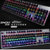 灵逸黑寡妇 机械键盘背光游戏机械键盘黑轴青轴电脑lol金属彩虹87键悬浮机械键盘104键（黑色键盘）(黑色键盘 黑轴104键（彩虹背光）)第4张高清大图