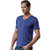 梦邦新款男士无痕莫代尔T恤V领短袖半袖薄款修身打底衫纯色上衣(蓝色 XXL)第2张高清大图