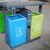钢质户外环卫垃圾桶分类果皮箱垃圾容器 蓝绿色JMQ-058第5张高清大图