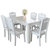 木巴家具  包邮简约现代白色小户型餐桌椅组合一桌四椅六椅饭馆桌椅(CZ051+YZ355一桌六椅 默认)第5张高清大图