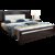 双人床1.8米大床带软靠婚床 现代中式实木床 橡胶木床配床头柜卧室家具(1.8米单床)第5张高清大图