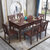 吉木多 红橡木实木餐桌椅组合 一桌六椅禅意新中式家用长方形饭桌(1.3米*0.8米 单餐桌)第2张高清大图