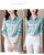 春装新款高端衬衫女设计感休闲百搭上衣长袖衬衣女(蓝绿色 XL)第6张高清大图