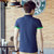 夏季新款男士短袖t恤翻领polo衫潮牌潮流上衣服男装半袖体恤6  Stz501(PB-Stz501藏蓝色（绿色袖） M)第3张高清大图