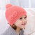 小小萌女宝毛线帽 可爱蝴蝶结 西瓜红 西瓜红0-3-6岁(L码（头围40高18） 西瓜红)第4张高清大图
