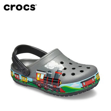 Crocs童鞋 卡骆驰2019新款 趣味学院火车小克骆格洞洞鞋|205516(C6 22.5码14.5cm 石板灰)