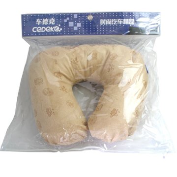 车德克（CEDEKE）中国龙印花麂皮绒竹炭U型头枕（米黄）