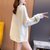 JOHLIN DREAM宽松圆领卫衣女2021秋季新款韩版薄款潮流时尚宽松长袖上衣(白色 XL)第5张高清大图