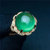 18k金葡萄石戒指 浓绿葡萄石  水润透亮 晶体好 造型精致颜色美总重:3.2g。裸石约:7ct 女款宝石戒指第3张高清大图