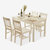 家逸 实木餐桌 组合现代欧式简约餐桌家用 一桌四椅套装(白色组合 默认)第3张高清大图