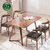 北欧全实木餐桌时尚简约长方形胡桃木色1.4米实木餐桌椅组合宜家(红橡色 一桌+4个椅)第2张高清大图