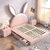 朷木 儿童床男孩女生兔子创意小户型卧室现代简约软包皮床单人梦幻美式公主床(1.5*2.0米（抽屉结构） 床+乳胶床垫)第3张高清大图