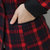 VEGININA 秋季长袖格子西装外套女 3304(红色 3XL)第5张高清大图