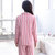 佰伦世家长袖新款开衫翻领韩版竖条睡衣套装8809(浅粉色 XXL码)第4张高清大图