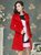 素芬  冬装新款大衣红色双排扣配腰带羊毛呢大衣女装风衣(红色 XL)第2张高清大图
