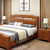 一米色彩  实木床 现代简约实木床 中式橡木床 储物家具婚床(海棠色 1.5*2.0单床)第3张高清大图