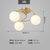 古娜现代简约北欧创意个性吊灯客厅卧室灯餐厅2021年新款网红灯具3615款(全铜本色+玻璃 3头)第4张高清大图