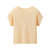 艾米恋镂空针织短袖女夏季2021新款宽松t恤罩衫粉色圆领外搭上衣(米色 L)第5张高清大图