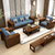 进畅家具 实木沙发组合中式现代转角可拆洗布艺沙发大小户型客厅家具(原木色 三人位+茶几)第3张高清大图