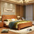乔林曼兰 实木床 现代中式橡木双人床(胡桃木色1.5 / 2米 床)第2张高清大图