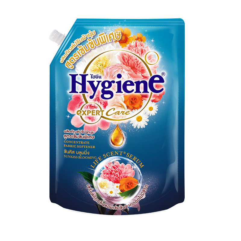 hygiene柔顺剂1300ml泰国原装进口公司授权柔顺衣物去除静电芍药花香