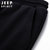 Jeep吉普男士运动套装圆领短袖T恤+休闲系带长裤户外运动两件套夏款弹力运动裤体恤衫(白色)第3张高清大图