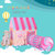 儿童游戏屋公主折叠城堡房子宝宝海洋球池玩具室内小帐篷通道tp2316(粉色甜品屋+爬行垫+50个海洋球)第2张高清大图