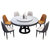 恒兴达  轻奢大理石餐桌椅组合现代简约北欧圆形家用带转盘实木圆桌10人(黑桃+白   大理石 1.3m一桌四椅)第5张高清大图