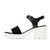 金猴Jinho 夏季时尚新品牛皮女凉鞋 舒适粗跟高跟女凉鞋 Q68003A(黑色)第2张高清大图