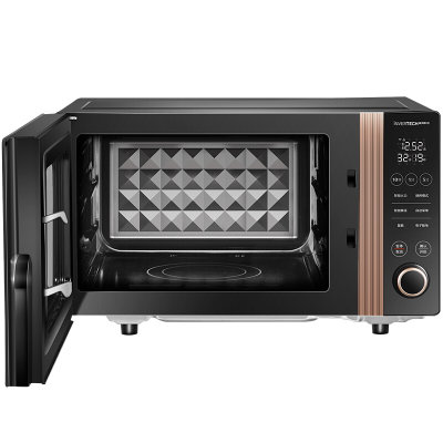 美的（Midea）微波炉烤箱一体机 家用变频微蒸烧烤光波炉平板 23升机械式加热M3-L235F(黑色)