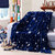 卡贝纶毛毯法兰绒毯床单加厚单人双人珊瑚绒毯子学生宿舍盖毯(璀璨星空-蓝)第3张高清大图