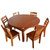 木巴新中式实木餐桌 伸缩餐桌椅组合橡胶木折叠饭桌 6人圆形家用餐桌(一桌六椅CZ187+YZ299 默认)第5张高清大图