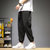 POSIRTHE 男士潮宽松大码跑步健身篮球裤运动裤男长裤针织新款(MF-6501黑色 4XL适合185-205斤)第5张高清大图