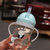 儿童喝水杯宝宝吸管杯防呛外出婴儿手柄水瓶耐摔水壶带学饮水杯子(250mL 绿色卡通250ML)第2张高清大图