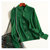 MISS LISA衬衫针织上衣春装小众感慵懒风气质开衫打底衣W26S22979(绿色 S)第5张高清大图
