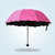 雨伞折叠伞遮阳伞 太阳伞防紫外线防晒伞(黑胶-玫红色)第2张高清大图