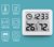 室内超薄简约智能家居电子数字温湿度计 家用温度计室内干湿度表(蓝色 温湿度计带时间版（大）)第3张高清大图