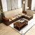 进畅家具 实木沙发组合中式现代转角可拆洗布艺沙发大小户型客厅家具(原木色 三人位+茶几)第2张高清大图