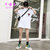 2018新款韩版时尚百搭刺绣玫瑰中长款打底衫宽松显瘦短袖T恤(白色 XL)第3张高清大图