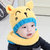 韩版儿童帽子婴儿毛线围脖套宝宝帽子0-3-6-12个月秋冬男女小孩帽子围巾套装1-2岁(红色 颜色)第3张高清大图