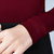 VEGININA 高领网纱打底衫长袖蕾丝上衣 10030(酒红色 S)第5张高清大图