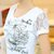 娇维安 夏季修身显瘦体血衫 韩国圆领短袖T恤 印花字母图案女式t恤 女(白色 M)第5张高清大图